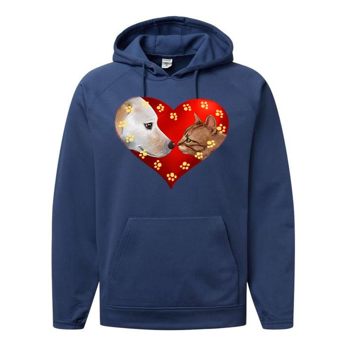 Love Cats and Dogs Performance Fleece Hoodie