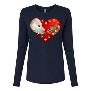 Love Cats and Dogs Womens Cotton Relaxed Long Sleeve T-Shirt