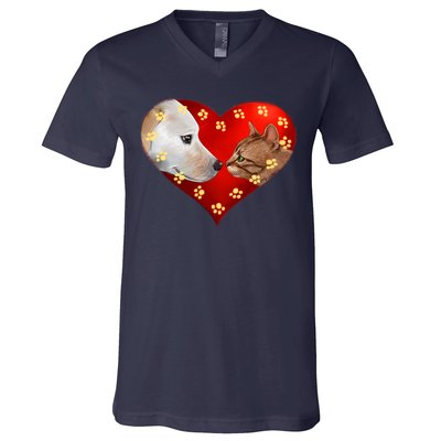 Love Cats and Dogs V-Neck T-Shirt