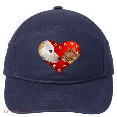 Love Cats and Dogs 7-Panel Snapback Hat