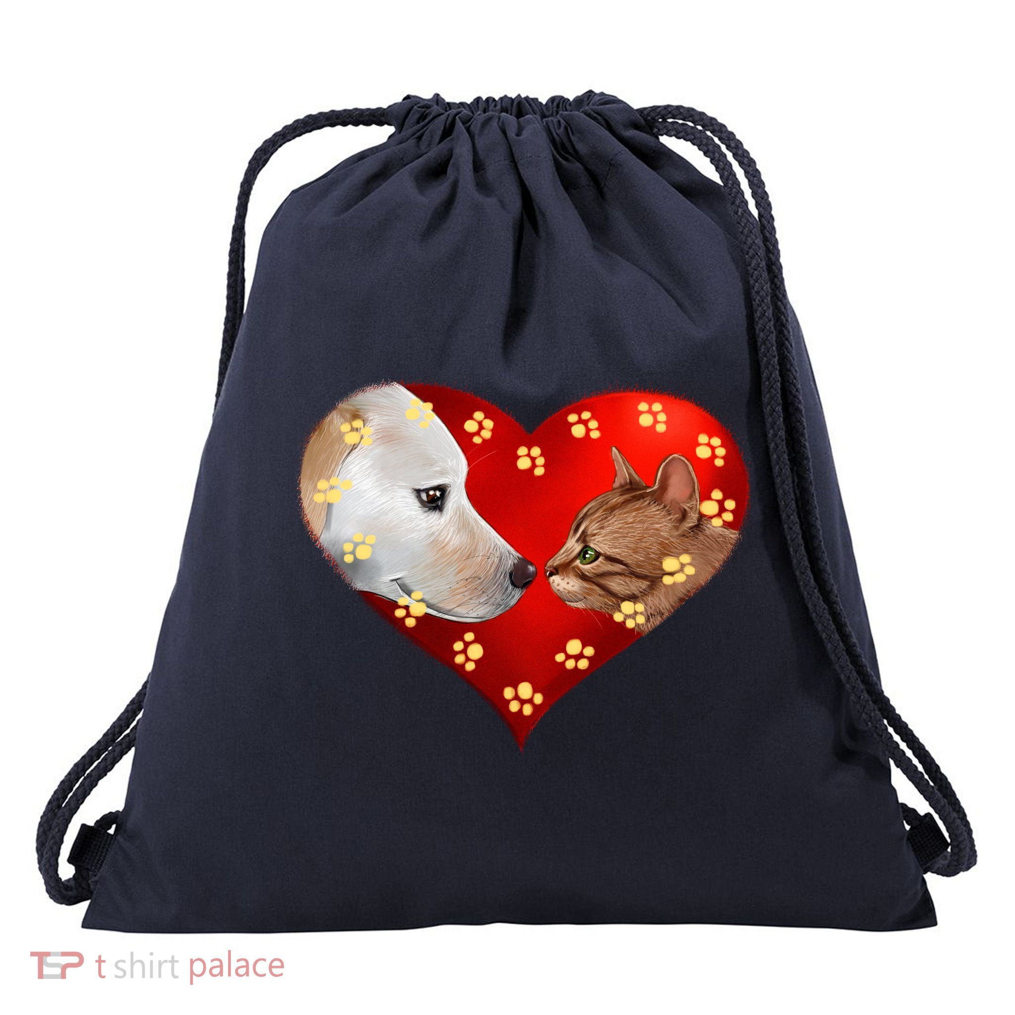 Love Cats and Dogs Drawstring Bag