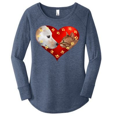 Love Cats and Dogs Women's Perfect Tri Tunic Long Sleeve Shirt