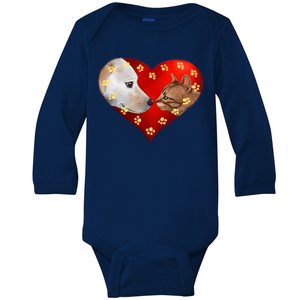 Love Cats and Dogs Baby Long Sleeve Bodysuit