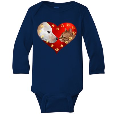 Love Cats and Dogs Baby Long Sleeve Bodysuit