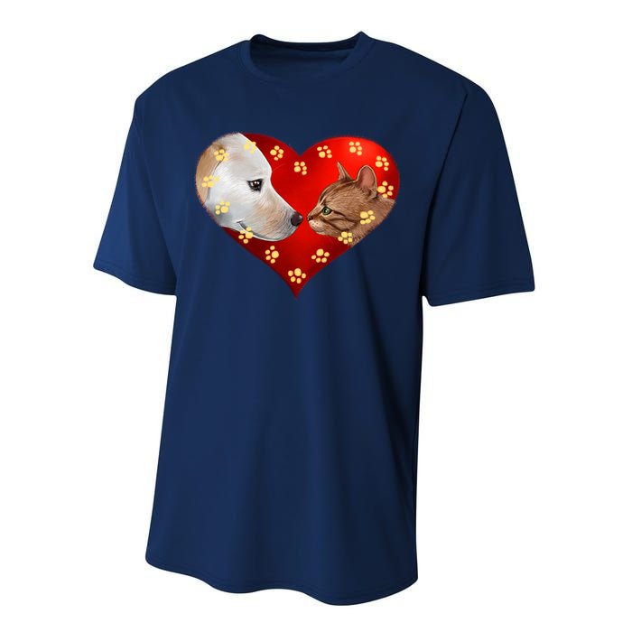 Love Cats and Dogs Performance Sprint T-Shirt