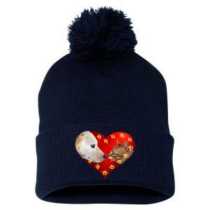 Love Cats and Dogs Pom Pom 12in Knit Beanie