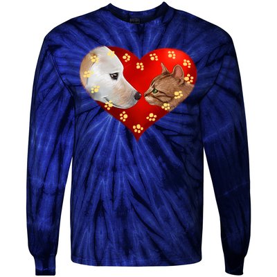 Love Cats and Dogs Tie-Dye Long Sleeve Shirt