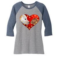 Love Cats and Dogs Women's Tri-Blend 3/4-Sleeve Raglan Shirt