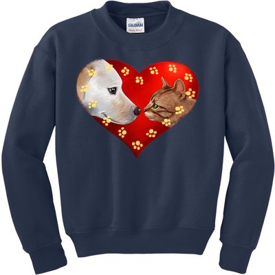 Love Cats and Dogs Kids Sweatshirt