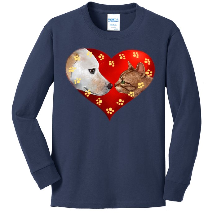 Love Cats and Dogs Kids Long Sleeve Shirt