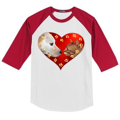 Love Cats and Dogs Kids Colorblock Raglan Jersey