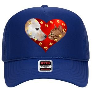 Love Cats and Dogs High Crown Mesh Back Trucker Hat