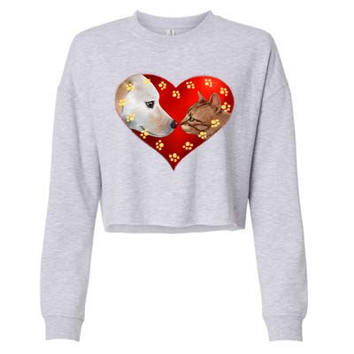 Love Cats and Dogs Cropped Pullover Crew