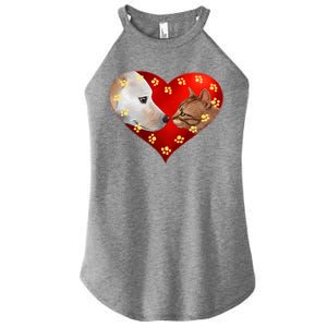 Love Cats and Dogs Women’s Perfect Tri Rocker Tank