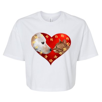 Love Cats and Dogs Bella+Canvas Jersey Crop Tee