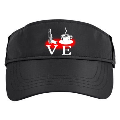Love Coffee And Guns Adult Drive Performance Visor