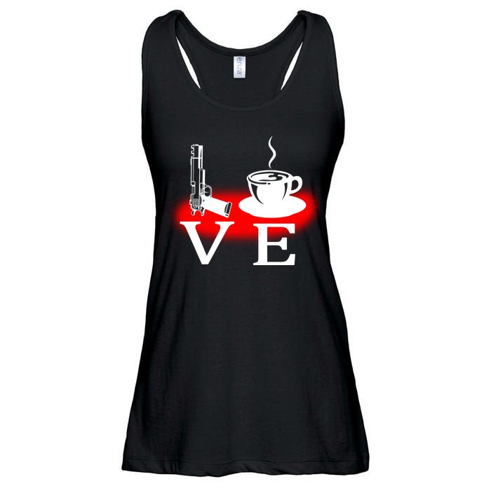 Love Coffee And Guns Ladies Essential Flowy Tank