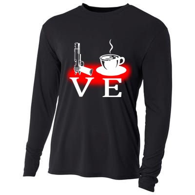 Love Coffee And Guns Cooling Performance Long Sleeve Crew