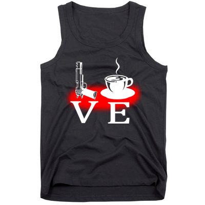 Love Coffee And Guns Tank Top