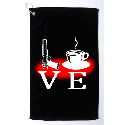 Love Coffee And Guns Platinum Collection Golf Towel