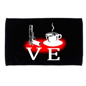 Love Coffee And Guns Microfiber Hand Towel