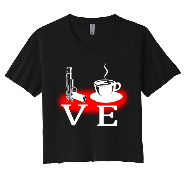 Love Coffee And Guns Crop Top