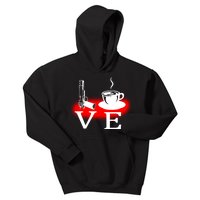 Love Coffee And Guns Kids Hoodie