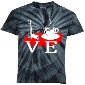 Love Coffee And Guns Kids Tie-Dye T-Shirt