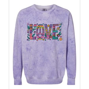 Love Crazy Wild Pattern Colorblast Crewneck Sweatshirt