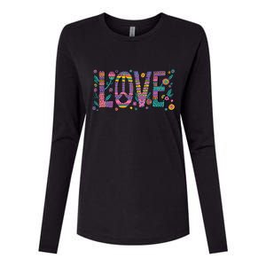 Love Crazy Wild Pattern Womens Cotton Relaxed Long Sleeve T-Shirt