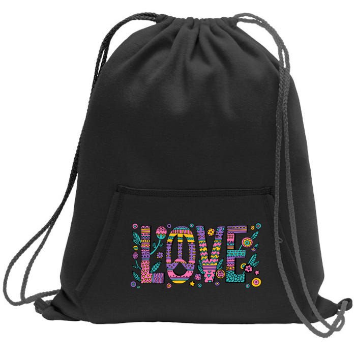 Love Crazy Wild Pattern Sweatshirt Cinch Pack Bag