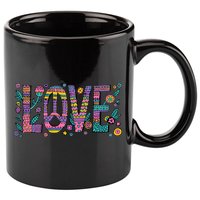 Love Crazy Wild Pattern 11oz C Handle Ceramic Mug
