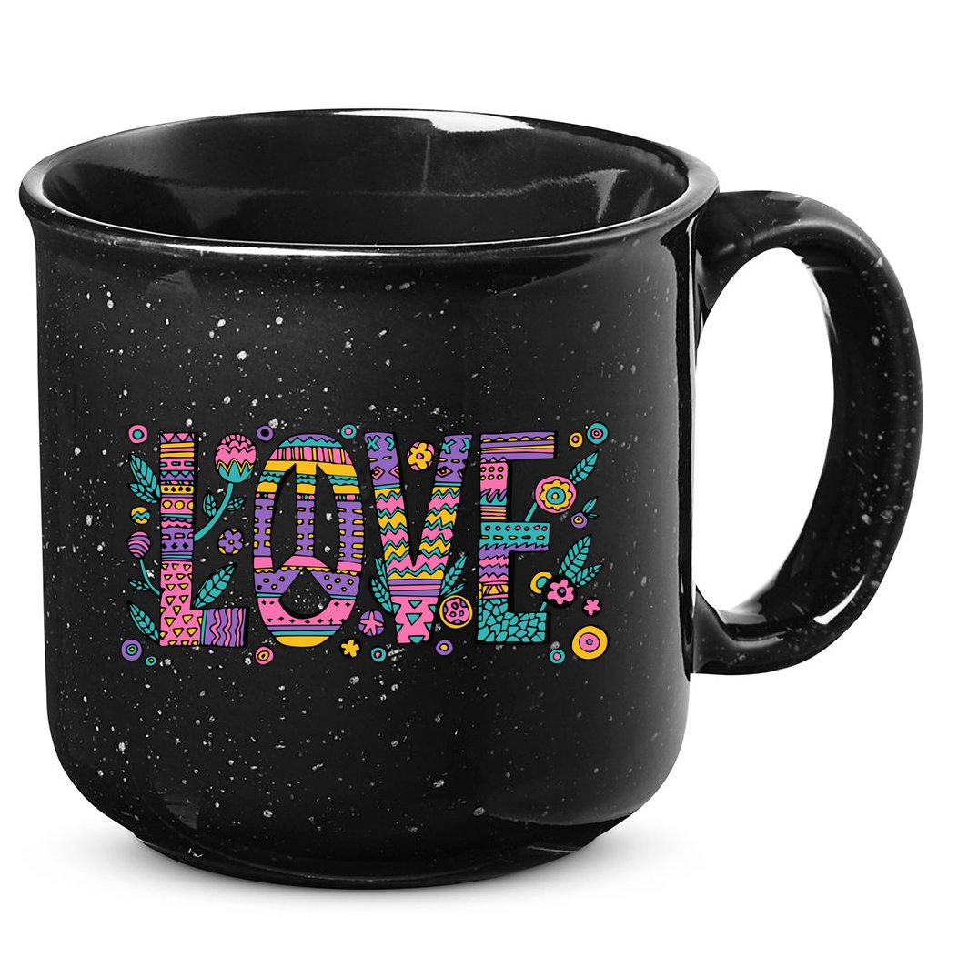 Love Crazy Wild Pattern 15oz Campfire Ceramic Mug