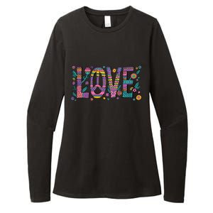 Love Crazy Wild Pattern Womens CVC Long Sleeve Shirt