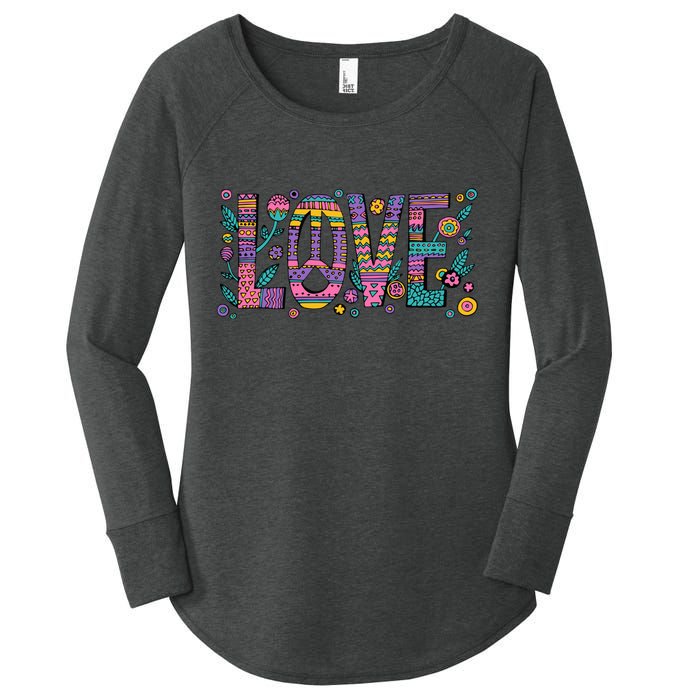 Love Crazy Wild Pattern Women's Perfect Tri Tunic Long Sleeve Shirt