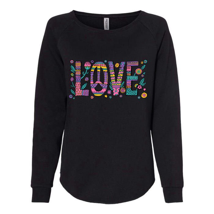 Love Crazy Wild Pattern Womens California Wash Sweatshirt