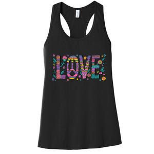 Love Crazy Wild Pattern Women's Racerback Tank