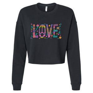 Love Crazy Wild Pattern Cropped Pullover Crew