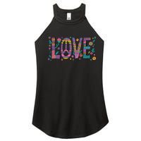 Love Crazy Wild Pattern Women's Perfect Tri Rocker Tank