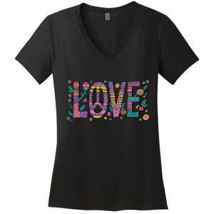 Love Crazy Wild Pattern Women's V-Neck T-Shirt