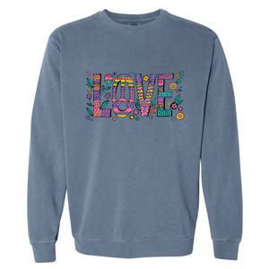 Love Crazy Wild Pattern Garment-Dyed Sweatshirt