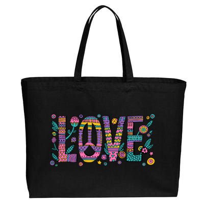 Love Crazy Wild Pattern Cotton Canvas Jumbo Tote