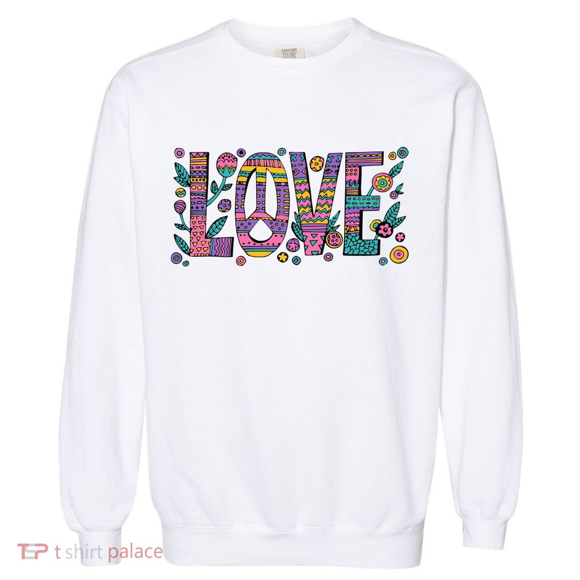 Love Crazy Wild Pattern Garment-Dyed Sweatshirt