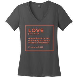 Love Definition John 4:7-12 Women's V-Neck T-Shirt