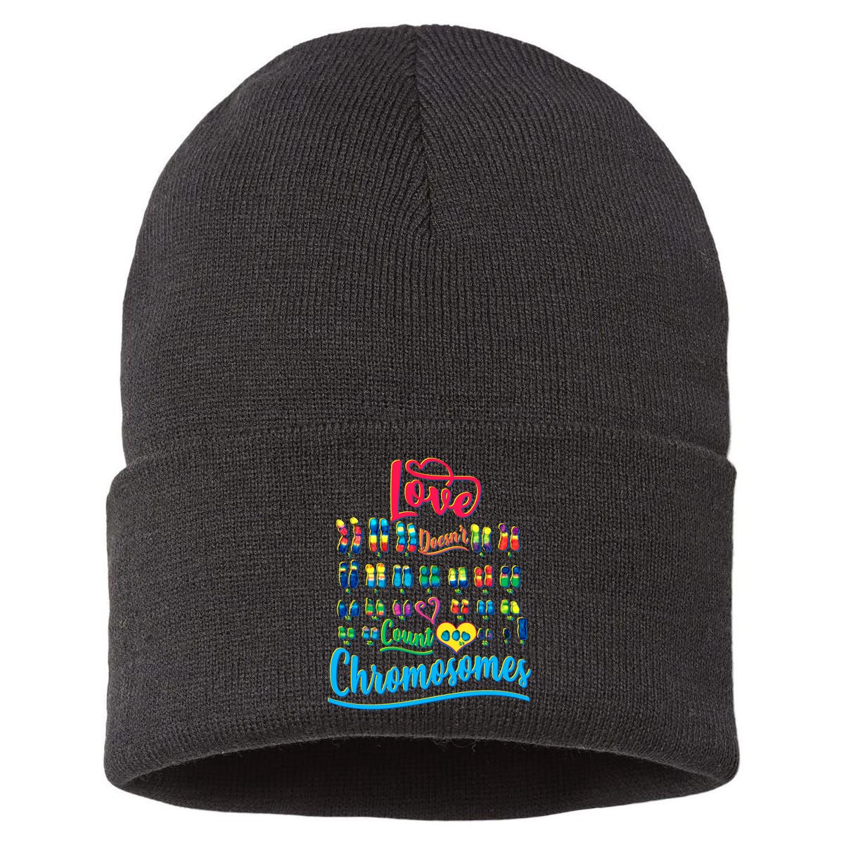 Love Doesn't Count Chromosomes Sustainable Knit Beanie