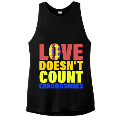 Love Doesn't Count Chromosomes Down Syndrome Ladies PosiCharge Tri-Blend Wicking Tank
