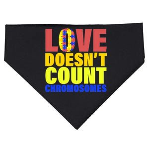 Love Doesn't Count Chromosomes Down Syndrome USA-Made Doggie Bandana