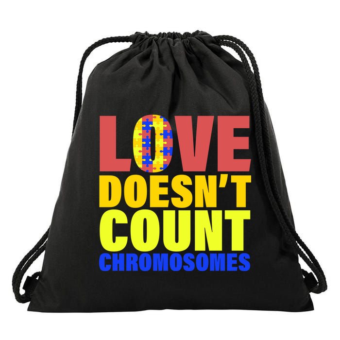 Love Doesn't Count Chromosomes Down Syndrome Drawstring Bag