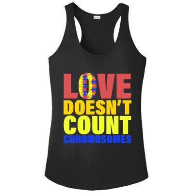 Love Doesn't Count Chromosomes Down Syndrome Ladies PosiCharge Competitor Racerback Tank