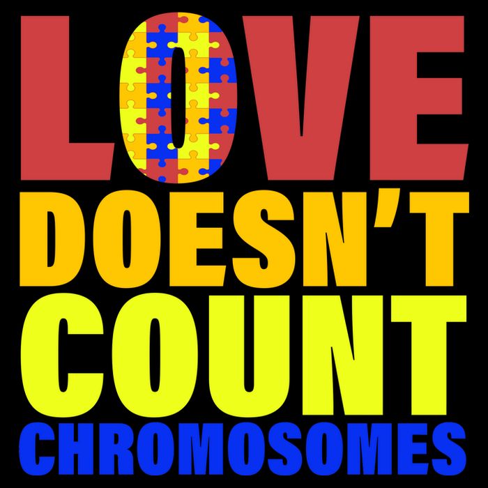 Love Doesn't Count Chromosomes Down Syndrome 16oz Travel Tumbler